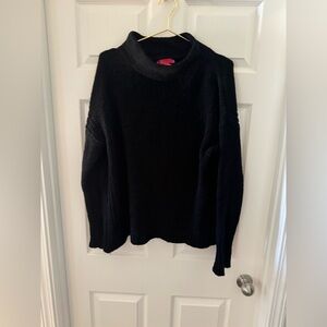 Catherine Malandrino Black Ribbed Mock Turtleneck Sweater